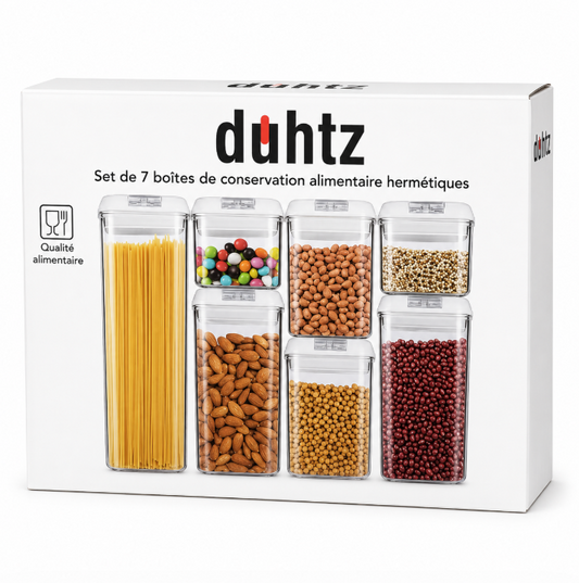 DUHTZ Set de 7 Boîtes de Conservation Alimentaire Hermétiques
