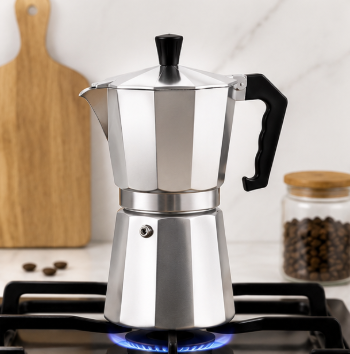 DUHTZ Cafetière Italienne en Aluminium – 150 ml / 300 ml / 450 ml
