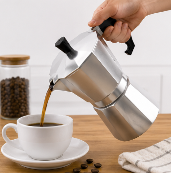 DUHTZ Cafetière Italienne en Aluminium – 150 ml / 300 ml / 450 ml