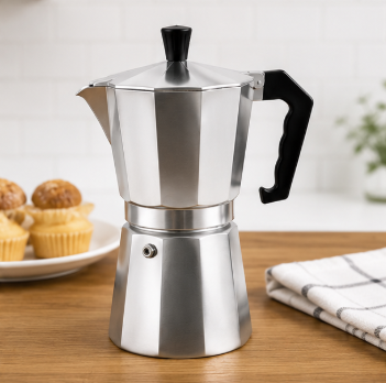 DUHTZ Cafetière Italienne en Aluminium – 150 ml / 300 ml / 450 ml
