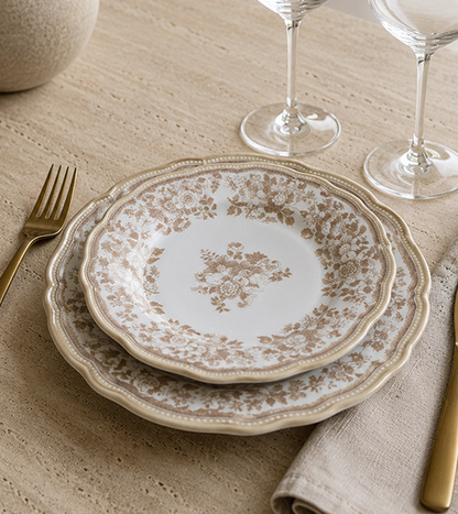 Novastyl Assiette en Grès Faustine – Miel – 20 cm / 22 cm / 26 cm