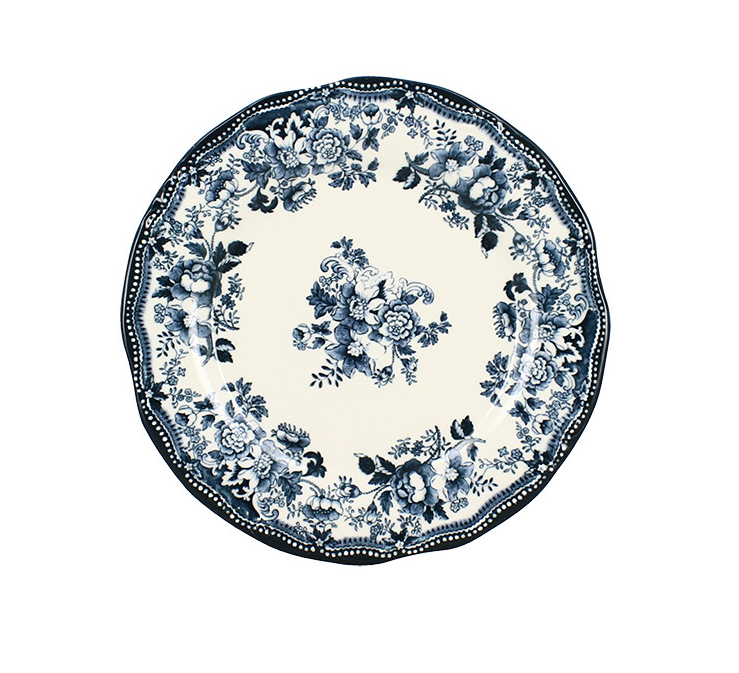 Novastyl Assiette en Grès Faustine – Bleu – 20 cm / 22 cm / 26 cm