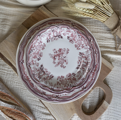 Novastyl Assiette en Grès Faustine – Rose – 20 cm / 22 cm / 26 cm