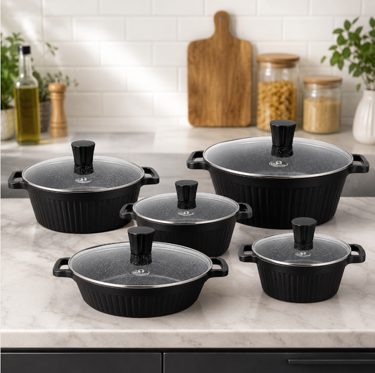 Uakeen  VK-201 Batterie de Cuisine en Granit – 10 Pièces