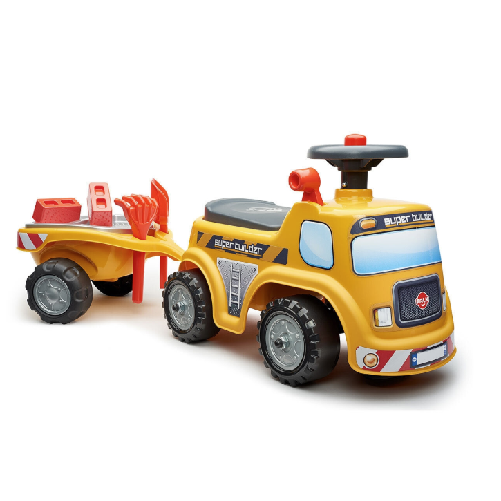 Porteur Chantier Super Builder FALK avec Remorque et Accessoires – Jaune