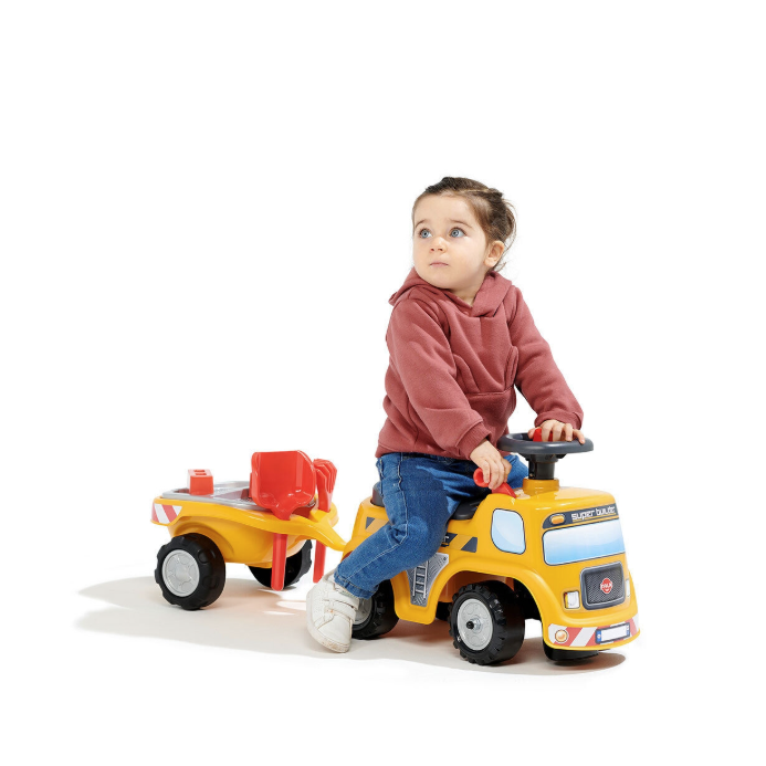 Porteur Chantier Super Builder FALK avec Remorque et Accessoires – Jaune