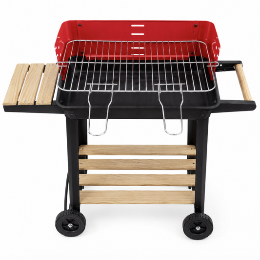 BBQ Moody's  – Barbecue à Charbon avec Tablette Latérale – 52 × 33 × 87 cm