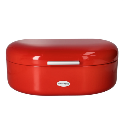 DANNY HOME – Boîte à Pain Rouge en Acier Inoxydable – 33 × 22,5 × 13,8 cm