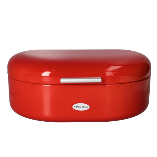 DANNY HOME – Boîte à Pain Rouge en Acier Inoxydable – 33 × 22,5 × 13,8 cm