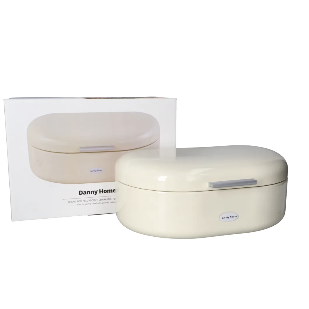 DANNY HOME – Boîte à Pain Crème en Acier – 33 × 22,5 × 13,8 cm