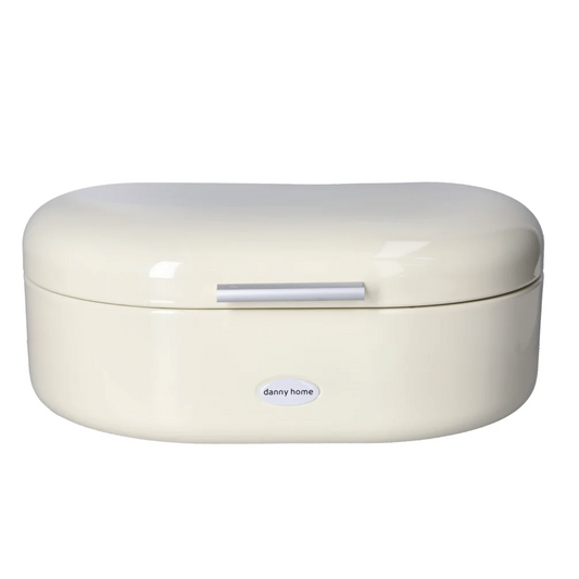 DANNY HOME – Boîte à Pain Crème en Acier – 33 × 22,5 × 13,8 cm