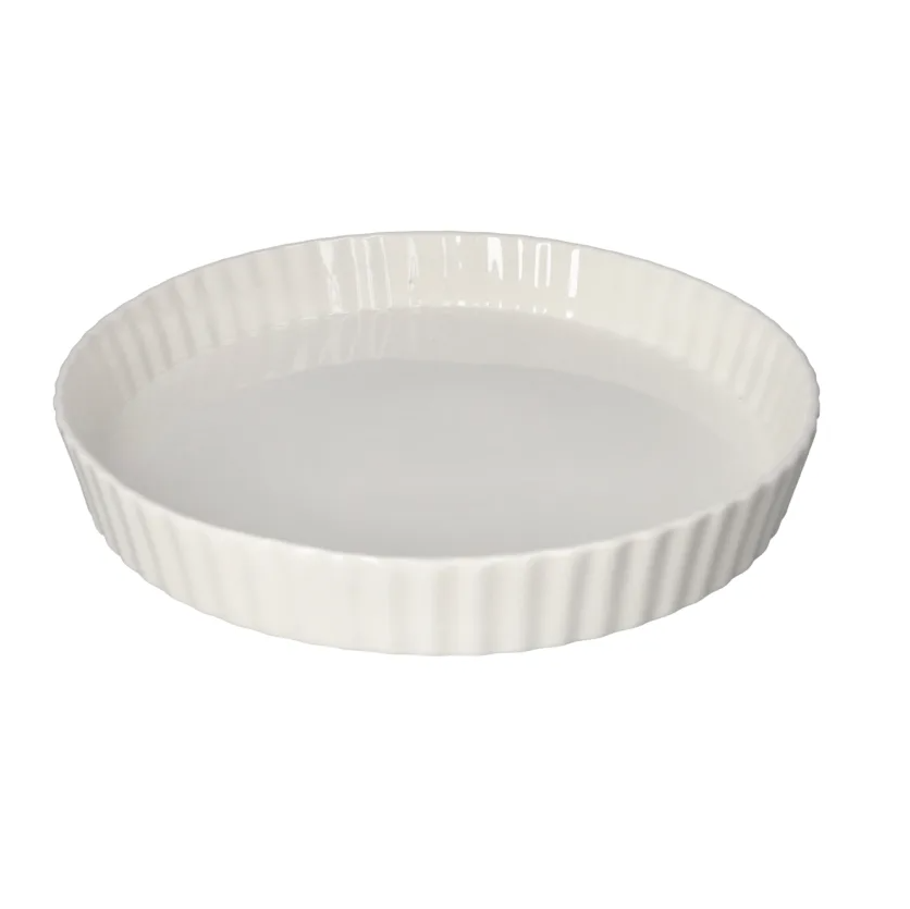 DANNY HOME – Moule à Quiche Profond en Céramique – 27,5 cm – Blanc