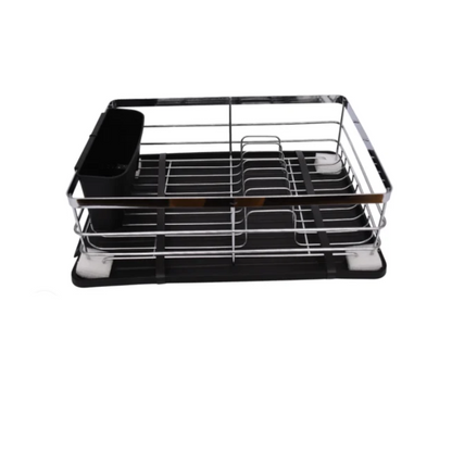 DANNY HOME – Égouttoir à Vaisselle avec Support Argenté – 39 cm – Noir