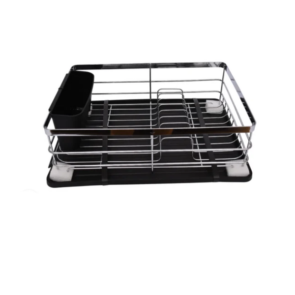 DANNY HOME – Égouttoir à Vaisselle avec Support Argenté – 39 cm – Noir
