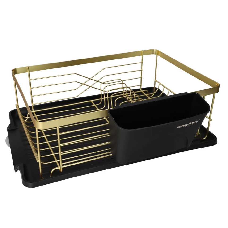 DANNY HOME – Égouttoir à Vaisselle Doré avec Plateau Égouttoir – 43 cm