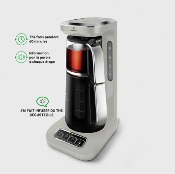 Théière Bouilloire et cafetière filtre Karaca Caysever Robotea Pro 4 en 1 automatique parlant ,2500W, starlight