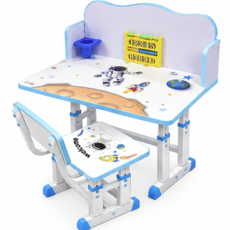 Moody's Bureau et Chaise pour Enfant – Ensemble Scolaire avec Rangement (Rose ou Bleu)