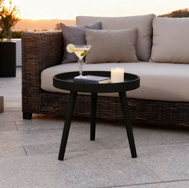 ARTI CASA – Table D’Appoint Et Support Pour Plantes En Bois Noir, 40 × 36 Cm