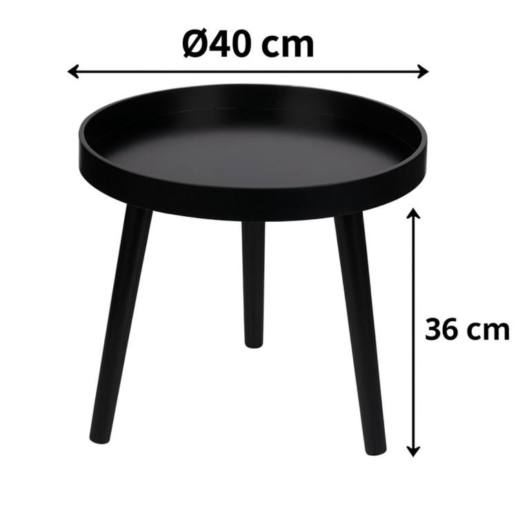 ARTI CASA – Table D’Appoint Et Support Pour Plantes En Bois Noir, 40 × 36 Cm
