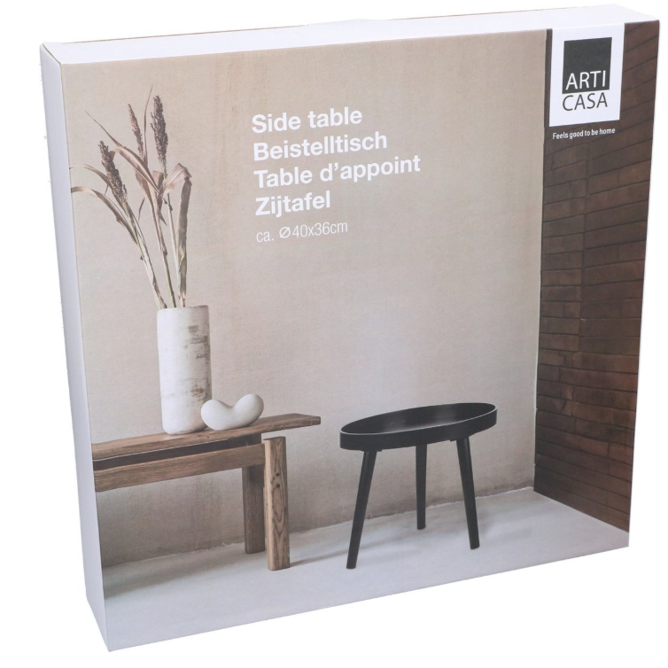 ARTI CASA – Table D’Appoint Et Support Pour Plantes En Bois Noir, 40 × 36 Cm