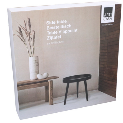 ARTI CASA – Table D’Appoint Et Support Pour Plantes En Bois Noir, 40 × 36 Cm