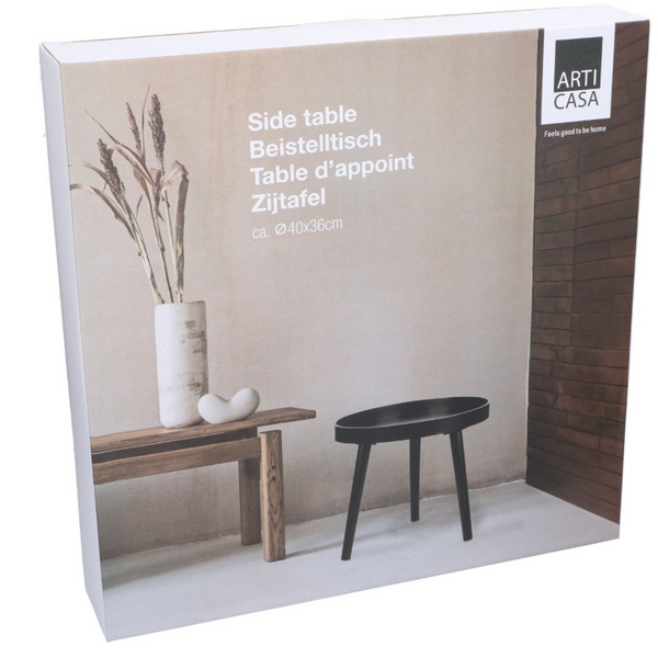 ARTI CASA – Table D’Appoint Et Support Pour Plantes En Bois Noir, 40 × 36 Cm