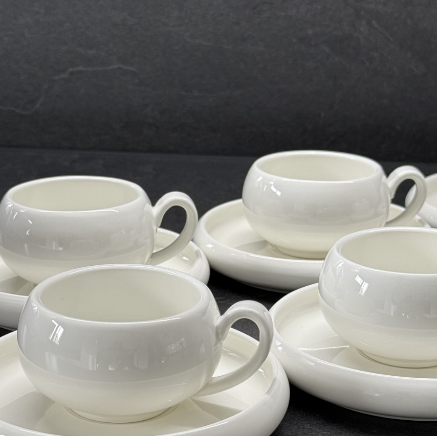 ALMINA BELICIA – Service À Café Espresso / Turc Pour 6 Personnes, 12 Pièces : 6 Tasses (85 Ml) Et 6 Soucoupes