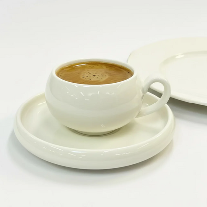ALMINA BELICIA – Service À Café Espresso / Turc Pour 6 Personnes, 12 Pièces : 6 Tasses (85 Ml) Et 6 Soucoupes