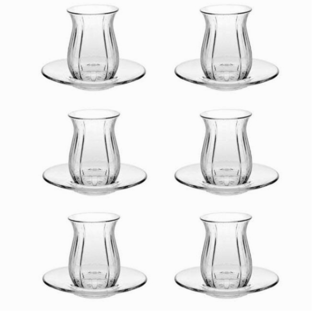 PASABAHÇE LINKA – Service À Thé En Verre, 12 Pièces, 138 Ml