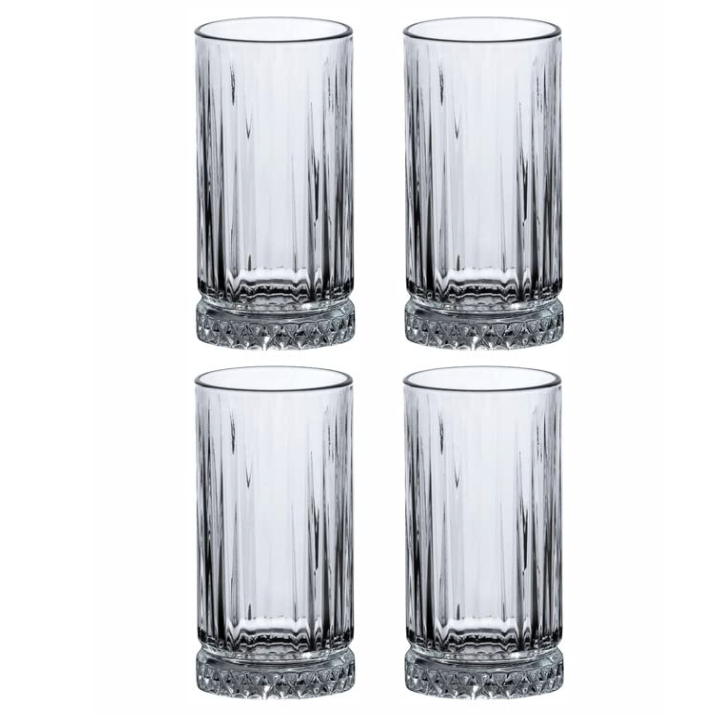 PASABAHÇE ELYSIA – Set De 4 Verres Long Drink En Verre Transparent, 365 Ml