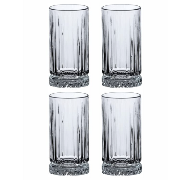 PASABAHÇE ELYSIA – Set De 4 Verres Long Drink En Verre Transparent, 365 Ml