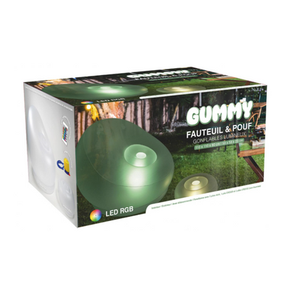 Gummy Fauteuil & Pouf Gonflables avec Éclairage LED RGB