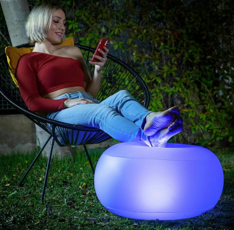 Gummy Fauteuil & Pouf Gonflables avec Éclairage LED RGB
