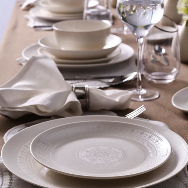 KARACA FOREVER BONE ARTISTE – Service De Table À Motifs Gris Pour 12 Personnes, 53 Pièces