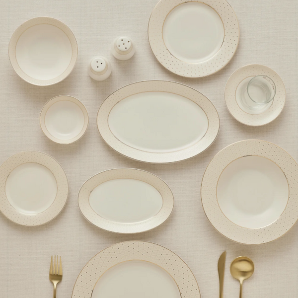 KARACA ELEGANCE BONE ALESSA – Service De Table Et De Petit-Déjeuner Pour 8 Personnes, 60 Pièces