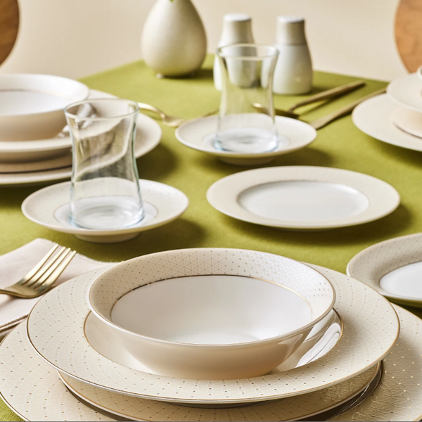 KARACA ELEGANCE BONE ALESSA – Service De Table Et De Petit-Déjeuner Pour 8 Personnes, 60 Pièces