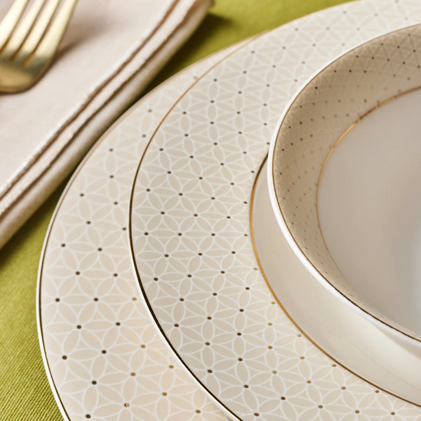 KARACA ELEGANCE BONE ALESSA – Service De Table Et De Petit-Déjeuner Pour 8 Personnes, 60 Pièces