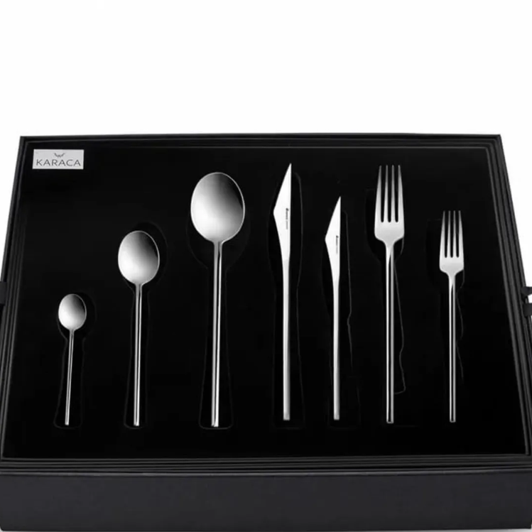 KARACA LOOK 316+ – Ménagère Premium En Acier Inoxydable Pour 12 Personnes, 84 Pièces, Avec Coffret