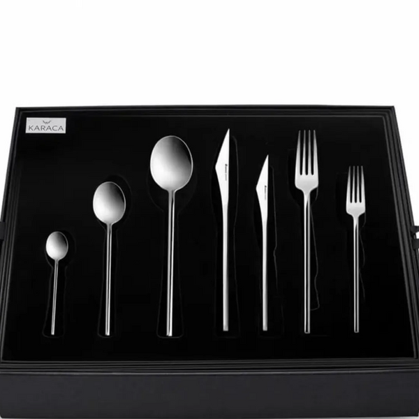 KARACA LOOK 316+ – Ménagère Premium En Acier Inoxydable Pour 12 Personnes, 84 Pièces, Avec Coffret