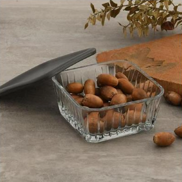 PASABAHÇE FREZYA – Set De 4 Bols En Verre Avec Couvercles, 9,8 Cm
