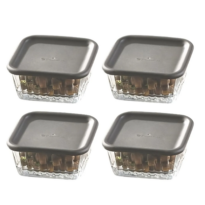 PASABAHÇE FREZYA – Set De 4 Bols En Verre Avec Couvercles, 9,8 Cm
