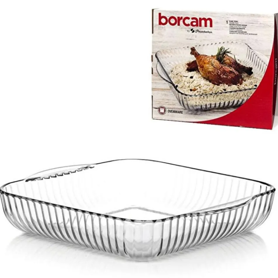 PASABAHCE BORCAM – Plat À Four Carré En Verre, 3200 Ml