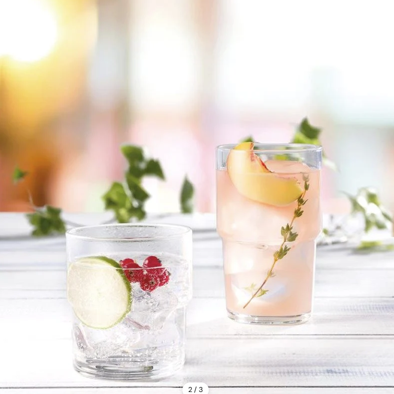 PASABAHÇE AWARE HILL – Set De 4 Verres Highball Empilables En Verre Recyclé Vert, 440 Ml