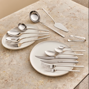KARACA NIL ELEGANCE – Ménagère Argentée Pour 12 Personnes, 91 Pièces