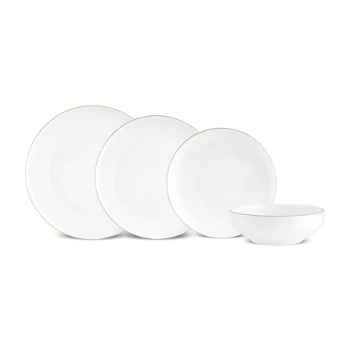KARACA STREAM BONE SATURN – Service De Table Avec Détails Dorés Pour 6 Personnes, 24 Pièces Image principale du produit