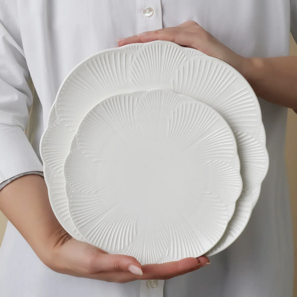 KARACA BLOOM – Service De Table En Bone China Blanc Pour 6 Personnes, 24 Pièces