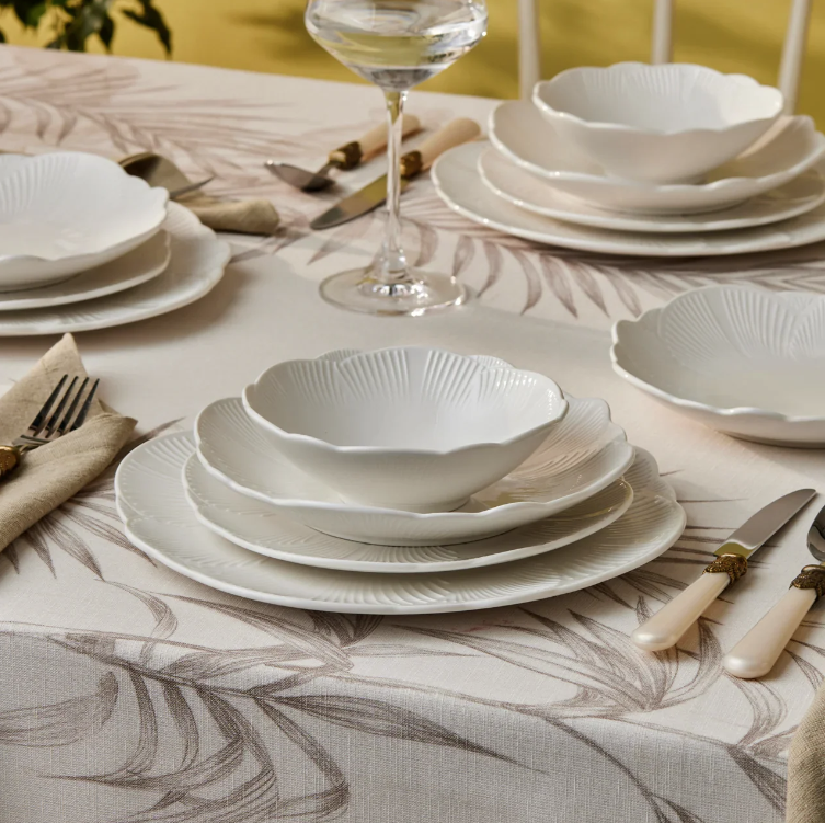 KARACA BLOOM – Service De Table En Bone China Blanc Pour 6 Personnes, 24 Pièces