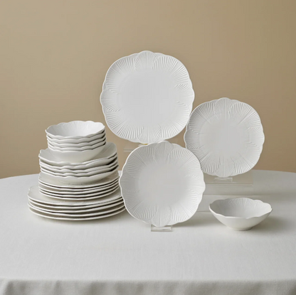 KARACA BLOOM – Service De Table En Bone China Blanc Pour 6 Personnes, 24 Pièces