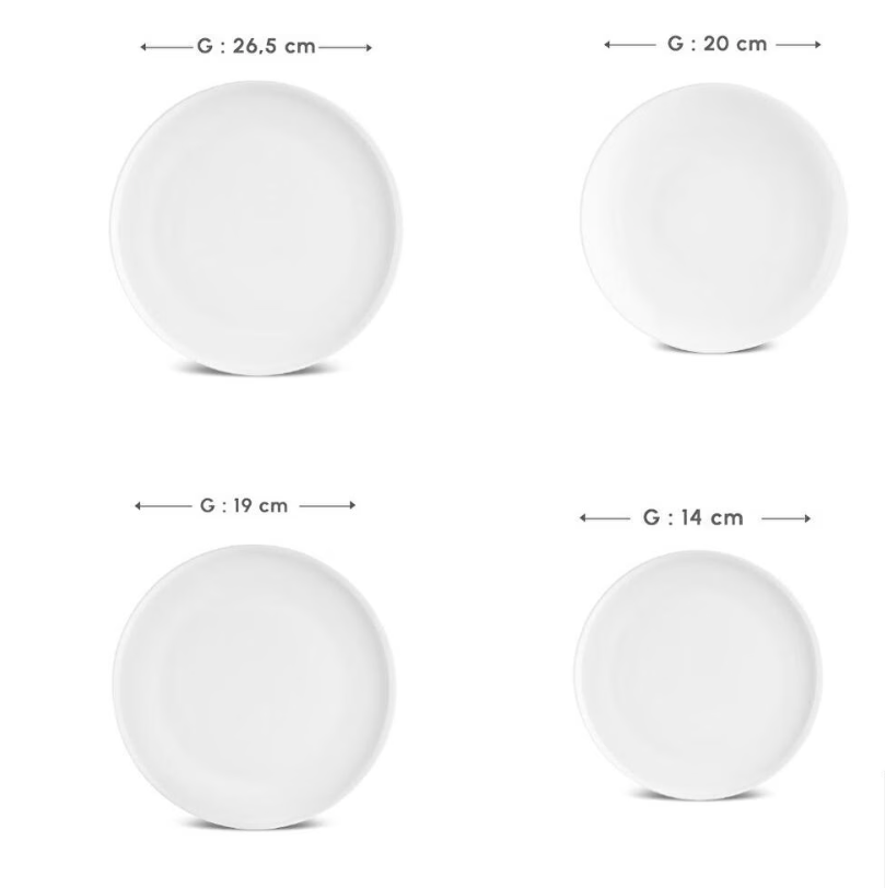 KARACA STREAM BONE SATURN – Service De Table Blanc Pour 6 Personnes, 24 Pièces