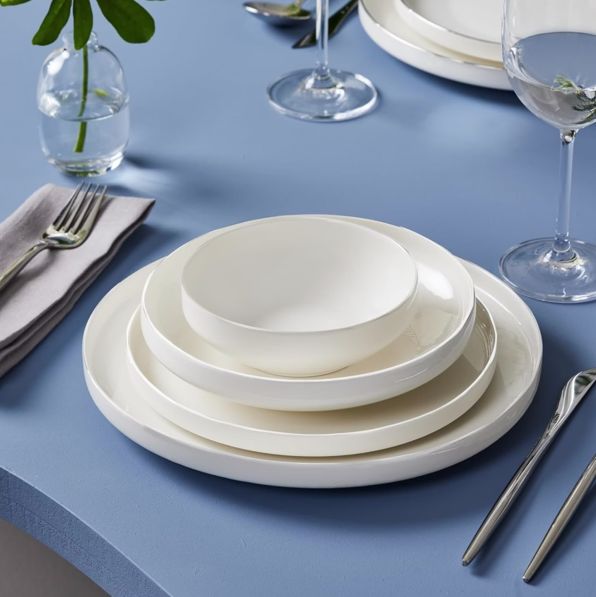 KARACA STREAM BONE SATURN – Service De Table Blanc Pour 6 Personnes, 24 Pièces